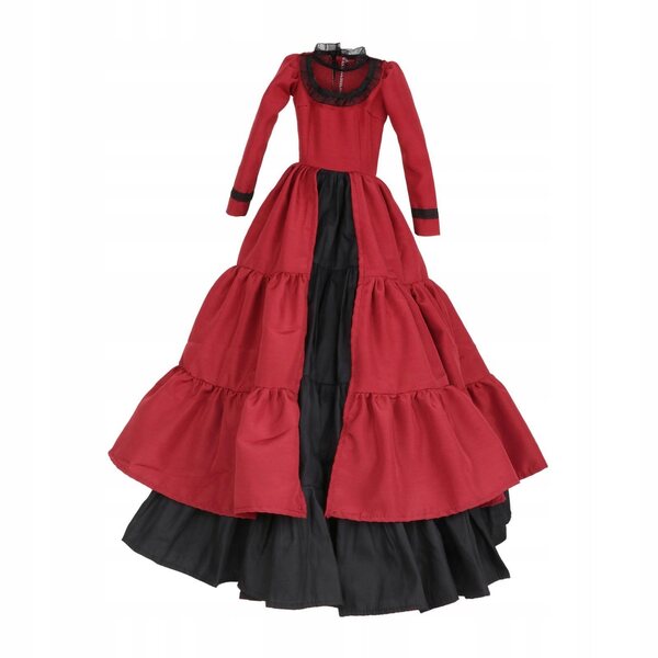 Kleid für BJD 1/3-Puppe, dunkelrot, Prinzessinnen-Stil, 60 cm