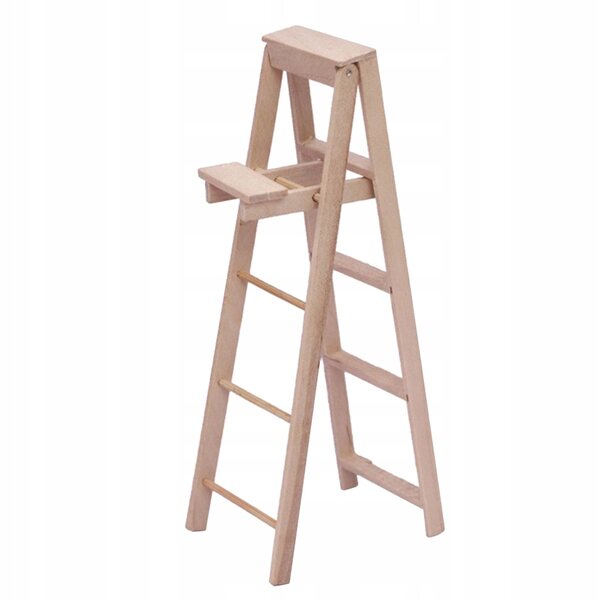 Mini Drabina in Legno per Decorazioni Domestiche e Giardini in Miniatura