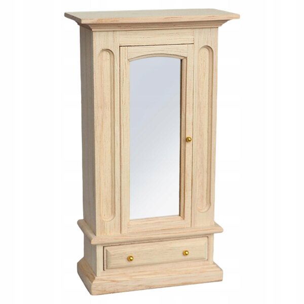 Miniatura Armadio in Legno con Specchio per Casa delle Bambole 1:12
