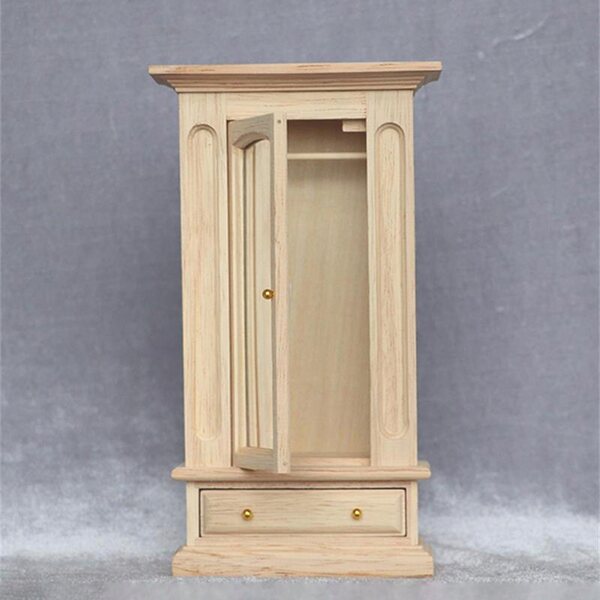 Miniatura Armadio in Legno con Specchio per Casa delle Bambole 1:12