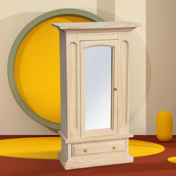 Miniatura Armadio in Legno con Specchio per Casa delle Bambole 1:12