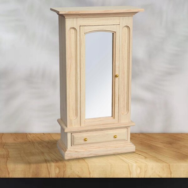 Miniatura Armadio in Legno con Specchio per Casa delle Bambole 1:12