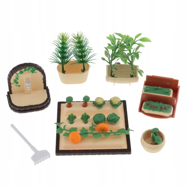 Miniatura casa delle bambole 1:12 Set Verdure e Piante in Plastica e Legno