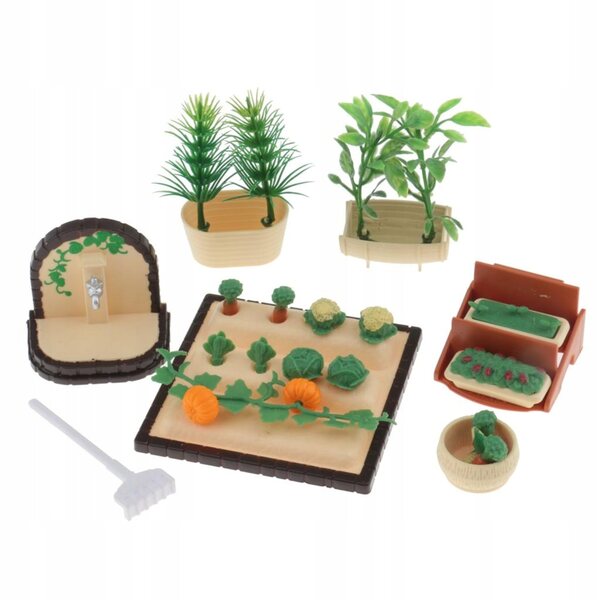 Miniatura casa delle bambole 1:12 Set Verdure e Piante in Plastica e Legno