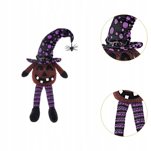 Lila Elfenzwergfigur mit LED-Licht, originelle Halloween-Dekoration, 39 cm
