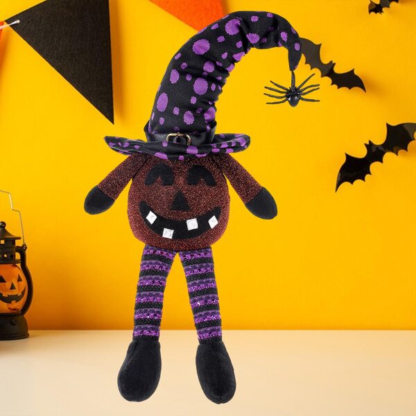 Lila Elfenzwergfigur mit LED-Licht, originelle Halloween-Dekoration, 39 cm