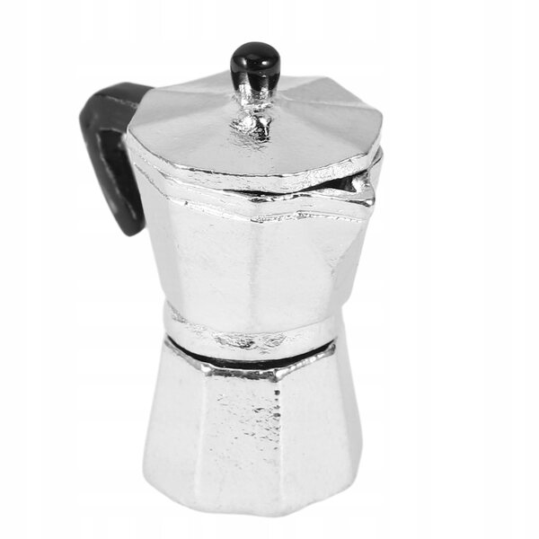Miniatura espressore in metallo per casa delle bambole, dettaglio realistico
