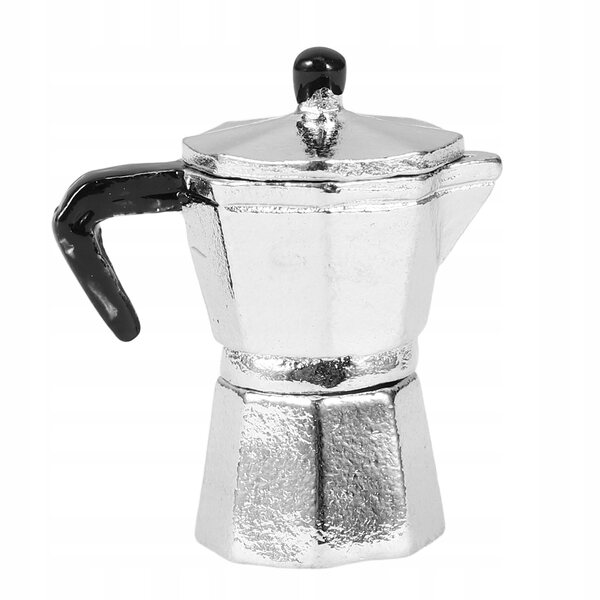 Miniatura espressore in metallo per casa delle bambole, dettaglio realistico