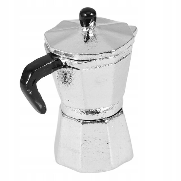 Miniatura espressore in metallo per casa delle bambole, dettaglio realistico