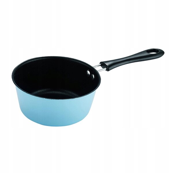Mini padella in acciaio blu con manico ergonomico per cucina e giochi