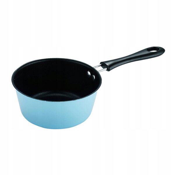 Mini padella in acciaio blu con manico ergonomico per cucina e giochi
