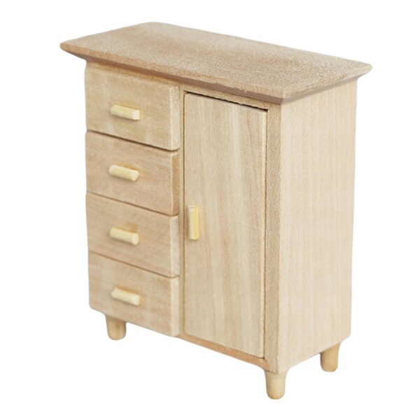 1:12 Miniatur-Holzschrank für Puppenhaus-Dekormöbel