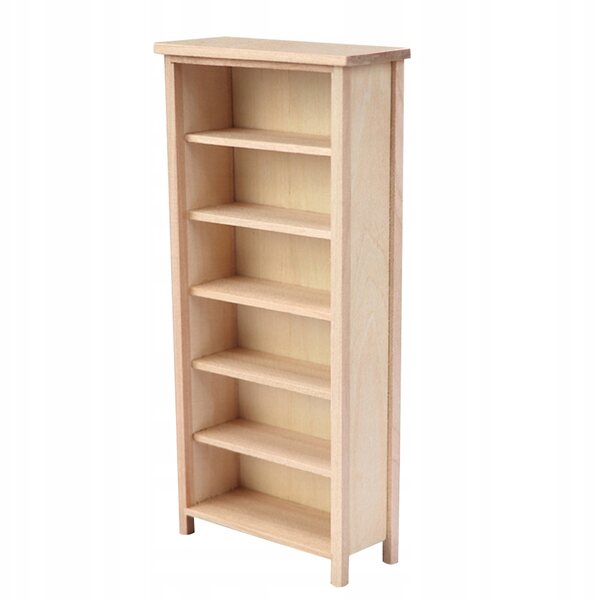 Hellbraunes Mini-Bücherregal aus Holz – Dekoration und Accessoires für ein Mini-Haus