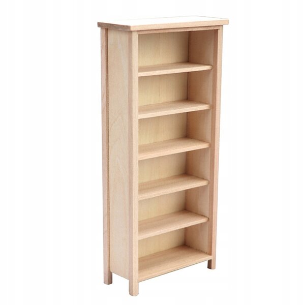 Hellbraunes Mini-Bücherregal aus Holz – Dekoration und Accessoires für ein Mini-Haus