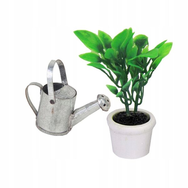 Konewka vintage in metallo miniatura 1:12 per casa delle bambole e giardino