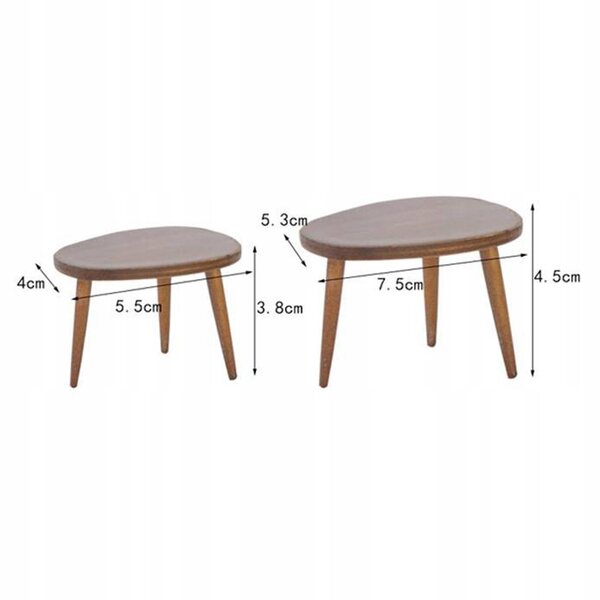 Mini Stolik in Legno per Casa delle Bambole Scala 1:12 - Decorazione Miniatura