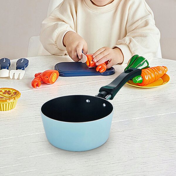 Mini padella per bambini con manico ergonomico in alluminio blu 12 cm