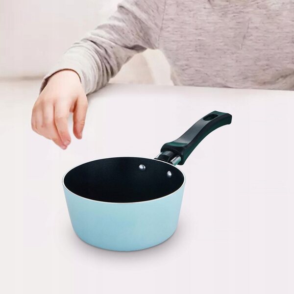 Mini padella per bambini con manico ergonomico in alluminio blu 12 cm