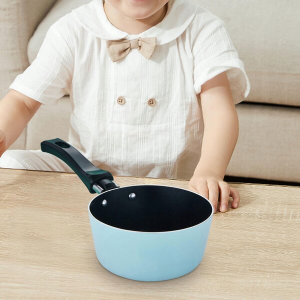 Mini padella per bambini con manico ergonomico in alluminio blu 12 cm