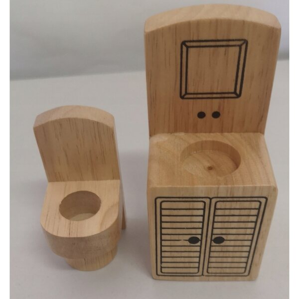 Nathan set di mobili in legno per bambini con cucina e arredi bagno