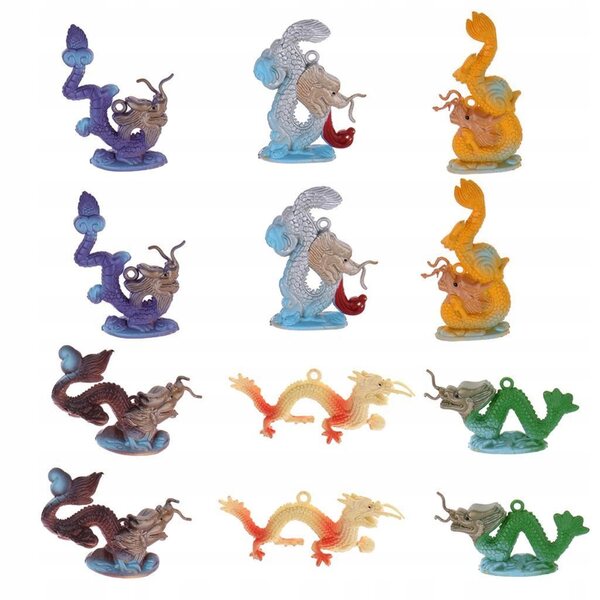 Set 12 Figure Plastiche Draghi Giocattoli Realistici per Bambini e Collezionisti