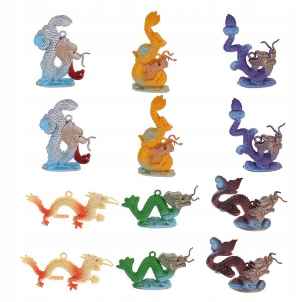 Set 12 Figure Plastiche Draghi Giocattoli Realistici per Bambini e Collezionisti