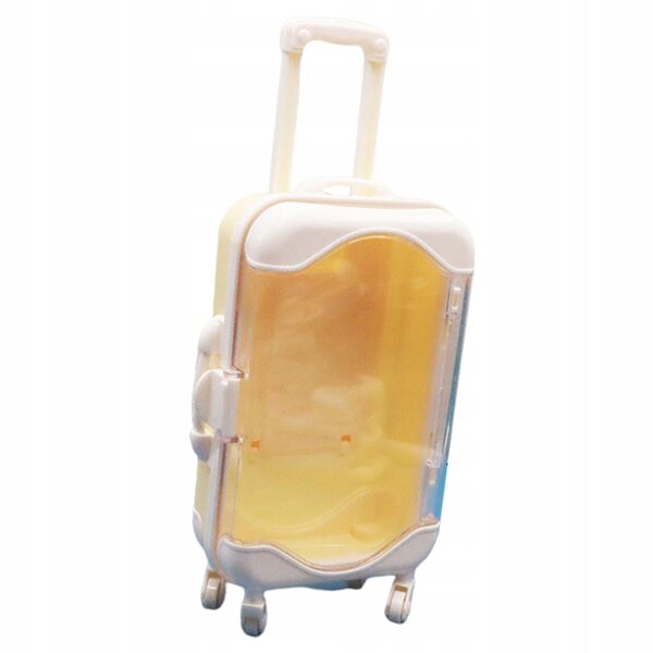 1:12 Mini Gelber Koffer für Puppenhaus, kleine Reisetasche und Dekoration