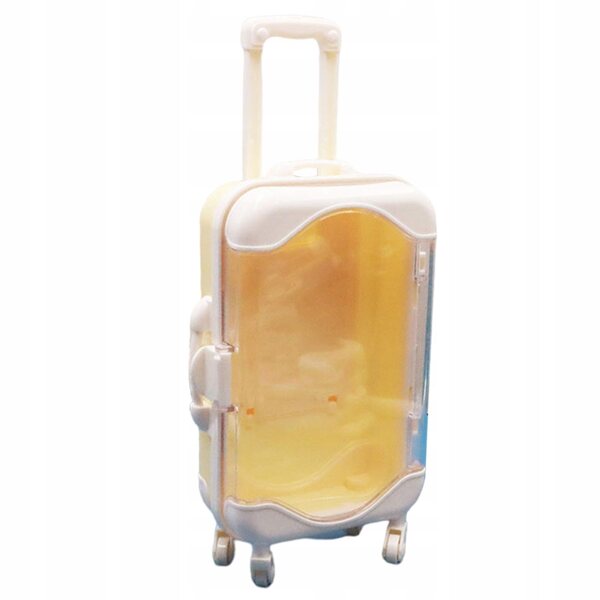 1:12 Mini Gelber Koffer für Puppenhaus, kleine Reisetasche und Dekoration