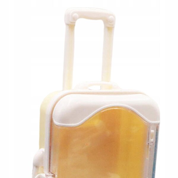 1:12 Mini Gelber Koffer für Puppenhaus, kleine Reisetasche und Dekoration