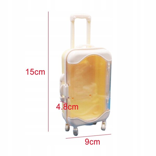 1:12 Mini Gelber Koffer für Puppenhaus, kleine Reisetasche und Dekoration