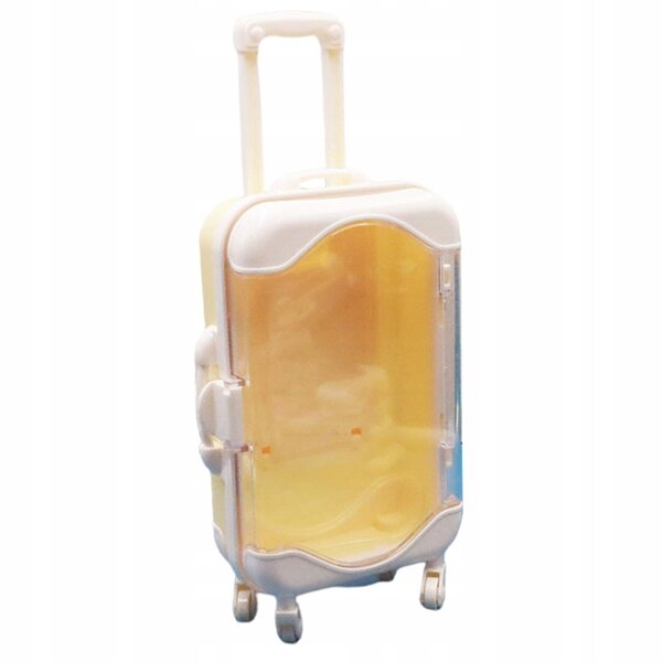 1:12 Mini Gelber Koffer für Puppenhaus, kleine Reisetasche und Dekoration