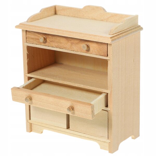 Miniatura credenza in legno durevole per casa delle bambole 8,6x7,5x3,9 cm