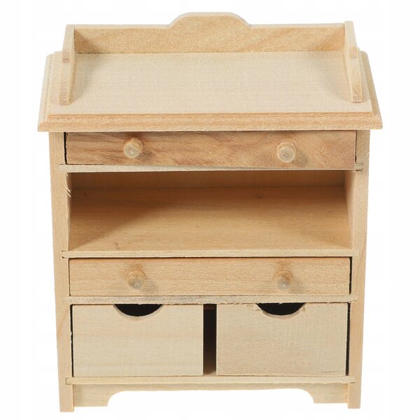 Miniatura credenza in legno durevole per casa delle bambole 8,6x7,5x3,9 cm