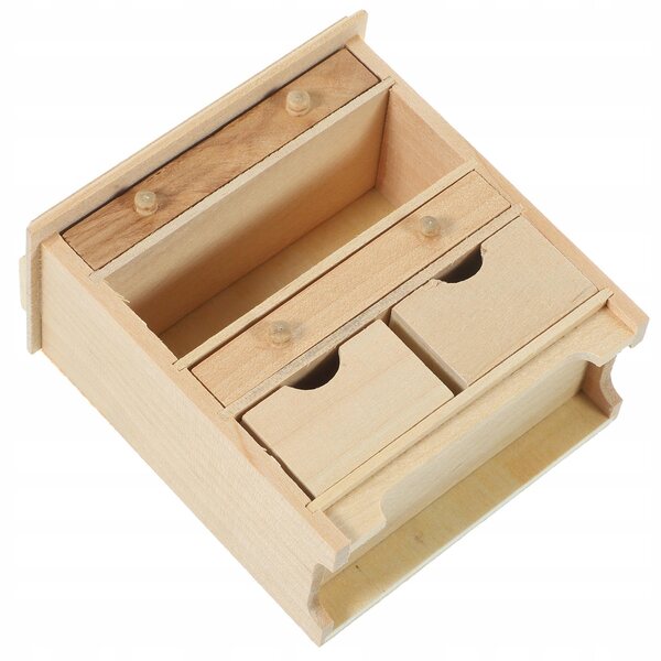 Miniatura credenza in legno durevole per casa delle bambole 8,6x7,5x3,9 cm