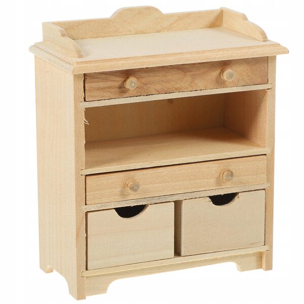 Miniatura credenza in legno durevole per casa delle bambole 8,6x7,5x3,9 cm
