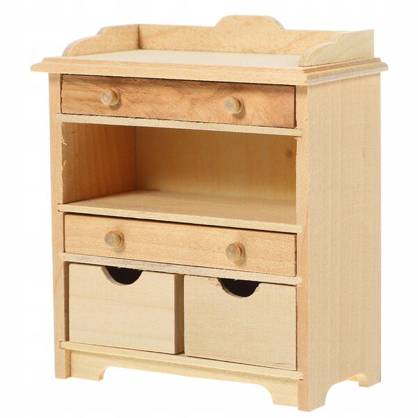 Miniatura credenza in legno durevole per casa delle bambole 8,6x7,5x3,9 cm