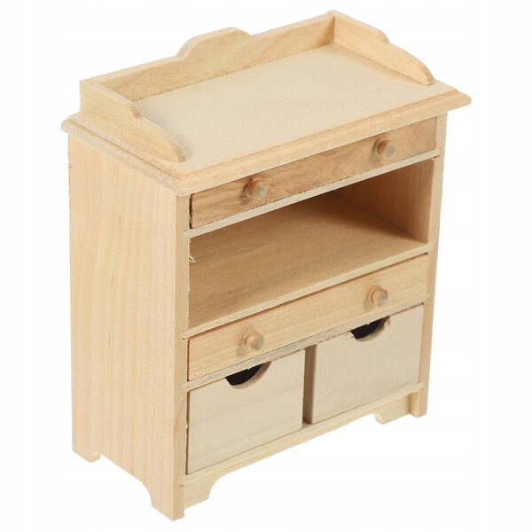 Miniatura credenza in legno durevole per casa delle bambole 8,6x7,5x3,9 cm