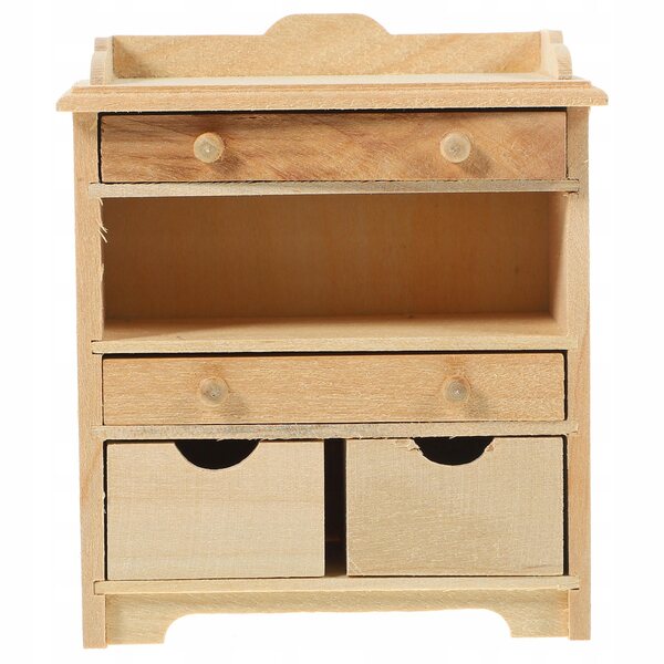 Miniatura credenza in legno durevole per casa delle bambole 8,6x7,5x3,9 cm