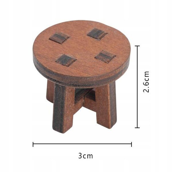 Mini Sedia in Legno di Tiglio per Casa delle Bambole, Decorazione Realistica