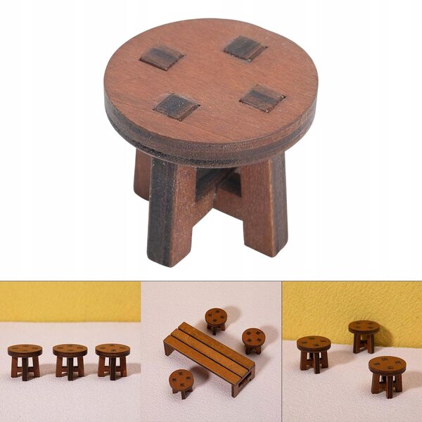 Mini Sedia in Legno di Tiglio per Casa delle Bambole, Decorazione Realistica