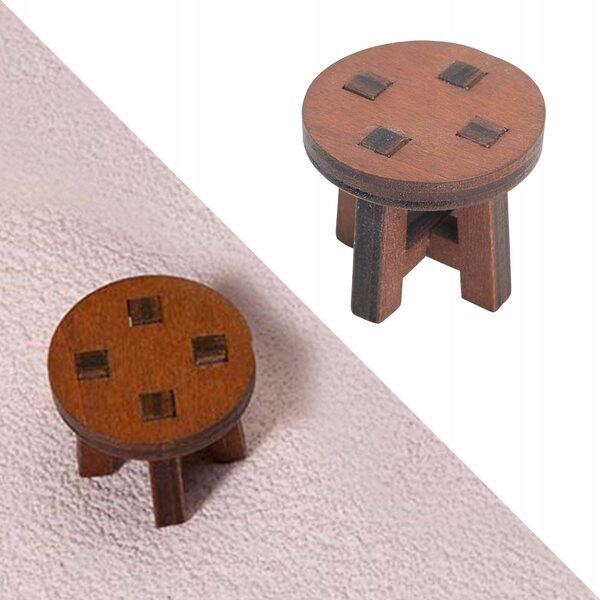 Mini Sedia in Legno di Tiglio per Casa delle Bambole, Decorazione Realistica
