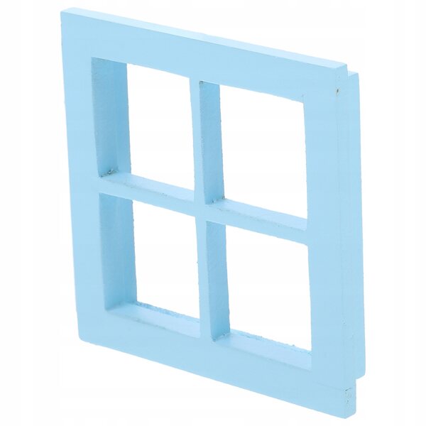 Mini finestra in legno color cielo per casa delle bambole modello realistica