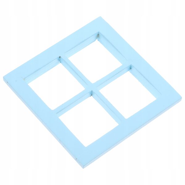 Mini finestra in legno color cielo per casa delle bambole modello realistica