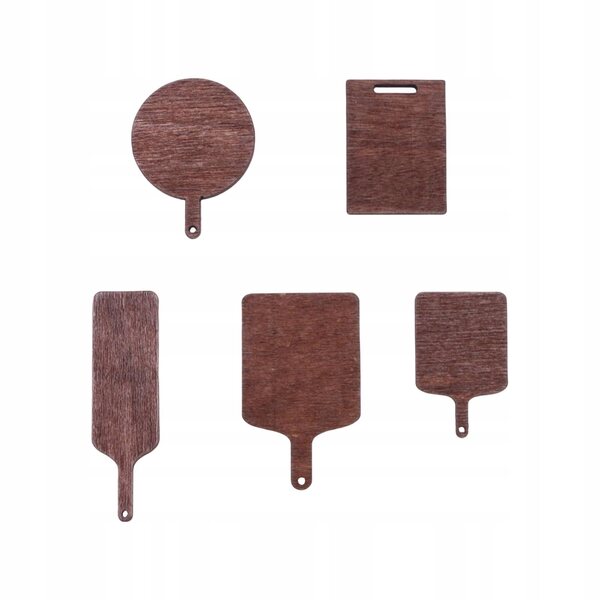 Lot de 5 planches à découper miniatures en bois pour jeu de cuisine pour enfants