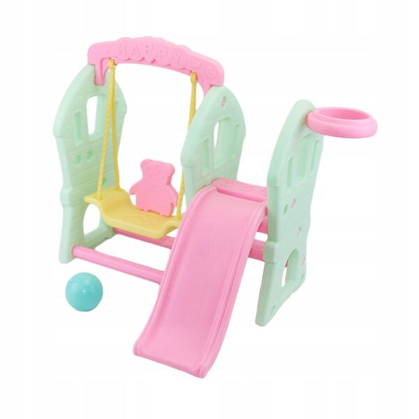 Set Altalena e Scivolo per Bambole 45x36,5 cm Gioco Creativo in Legno Rosa