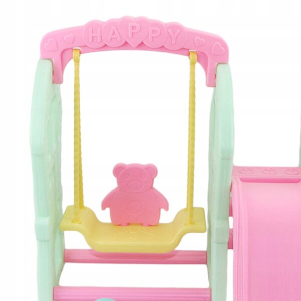 Set Altalena e Scivolo per Bambole 45x36,5 cm Gioco Creativo in Legno Rosa