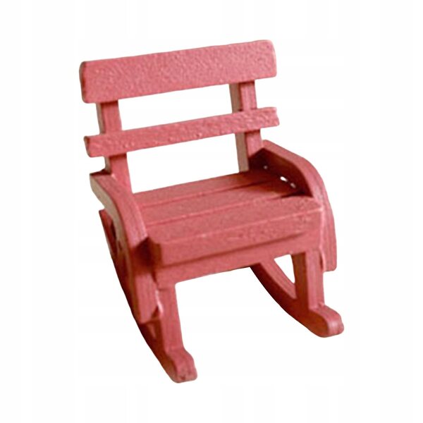 Mini sedia a dondolo in legno per casa delle bambole colore rosa 5x7x6.9 cm