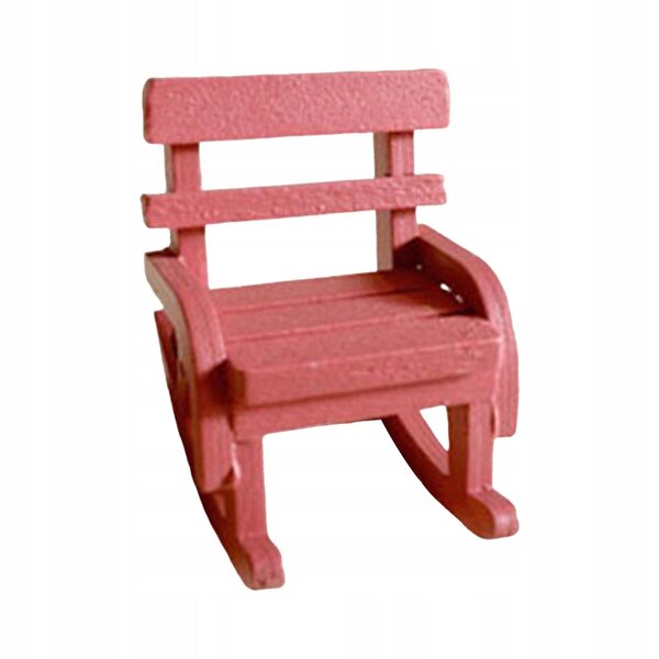 Mini sedia a dondolo in legno per casa delle bambole colore rosa 5x7x6.9 cm