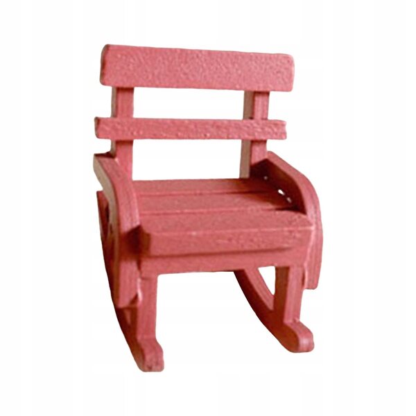Mini sedia a dondolo in legno per casa delle bambole colore rosa 5x7x6.9 cm