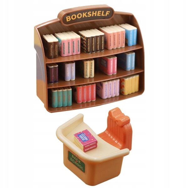 Miniature dekorativ hylde til dukkehus i plast 10,8x3,7x9,2 cm